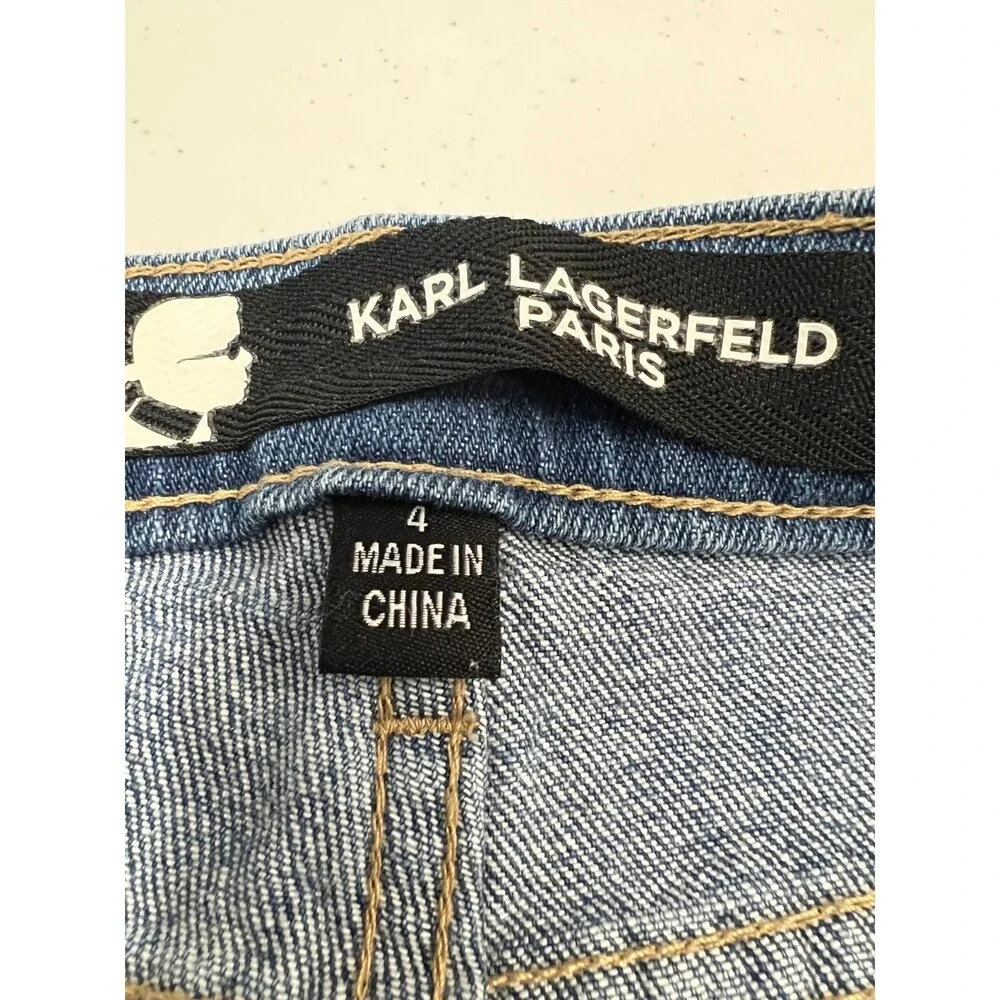 Karl Lagerfeld Paris Button Fly Raw Released Step Hem Jeans - Women's 4 - Picture 5 of 11